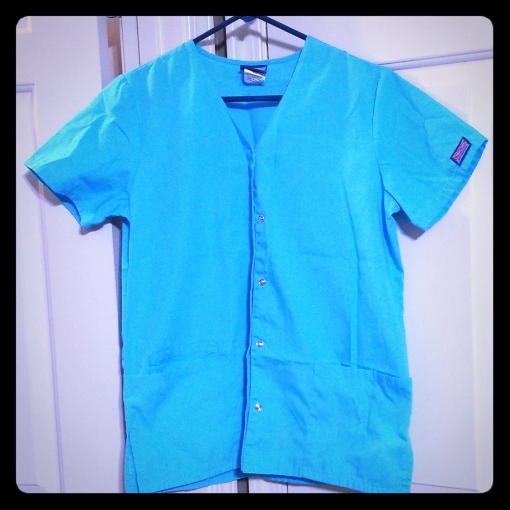 Button up scrub top